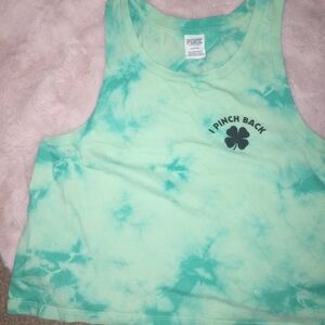 PINK Victoria's Secret Mint Green Tie-Dye 'I Pinch Back' Tank